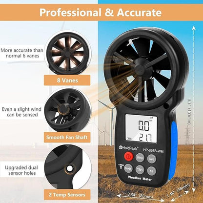 Wind HoldPeak: HoldPeak 866B WM Handheld Anemometer – In Use