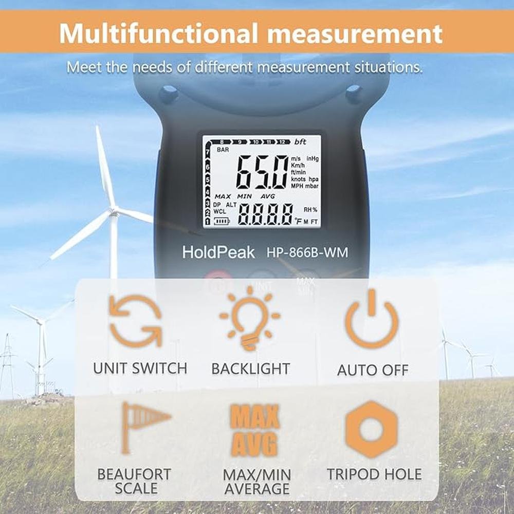 Wind HoldPeak: HoldPeak 866B WM Handheld Anemometer – Packaging