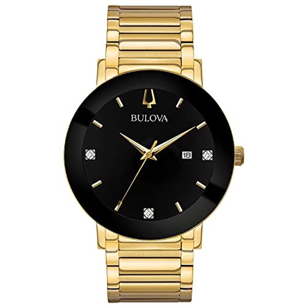 Bulova Men: Bulova Modern Gold Tone Stainless Steel 3-Hand – Front View
