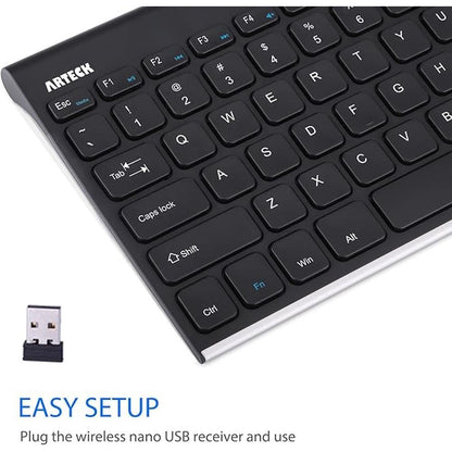 Arteck Keyboard: Arteck 2.4G Wireless Keyboard Stainless – Close-up Detail