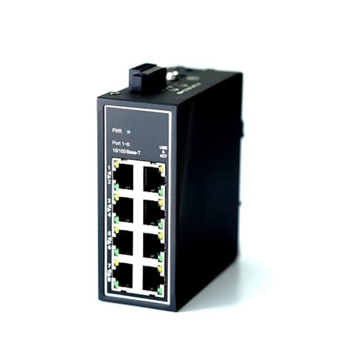 WIWAV WDH-8ET-DC 10/100Mbps Unmanaged 8-Port Industrial – Front View