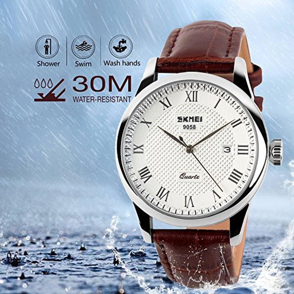 Mens Leather Band Quartz Watch – Packaging