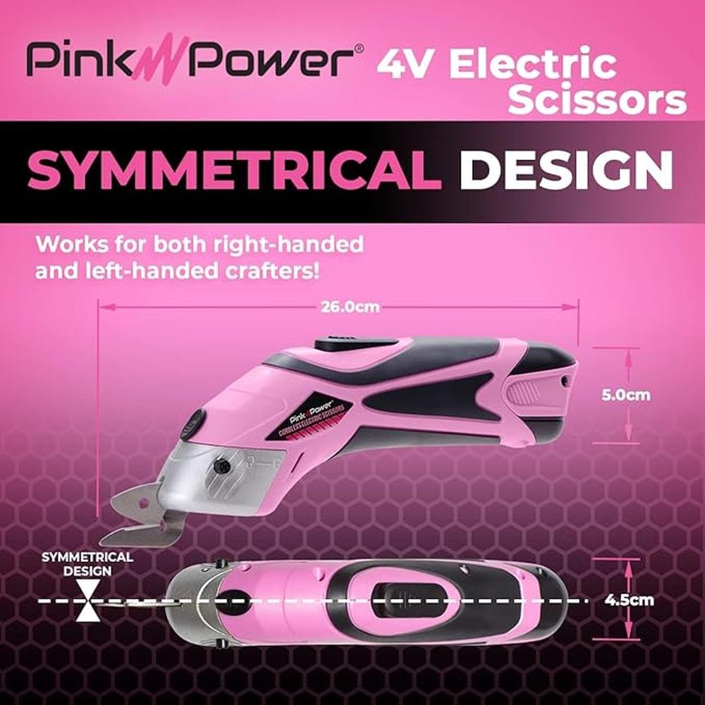Fabric Cutter: Pink Power Cordless Electric Scissors Heavy – Close-up Detail
