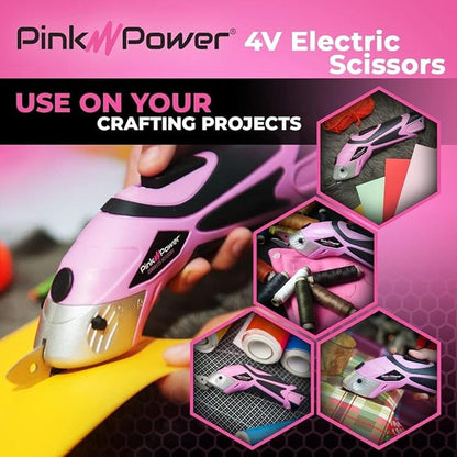 Fabric Cutter: Pink Power Cordless Electric Scissors Heavy – In Use