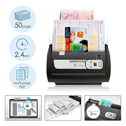 Document Scanner: Plustek PS186 50-Page Auto Feeder – Side View