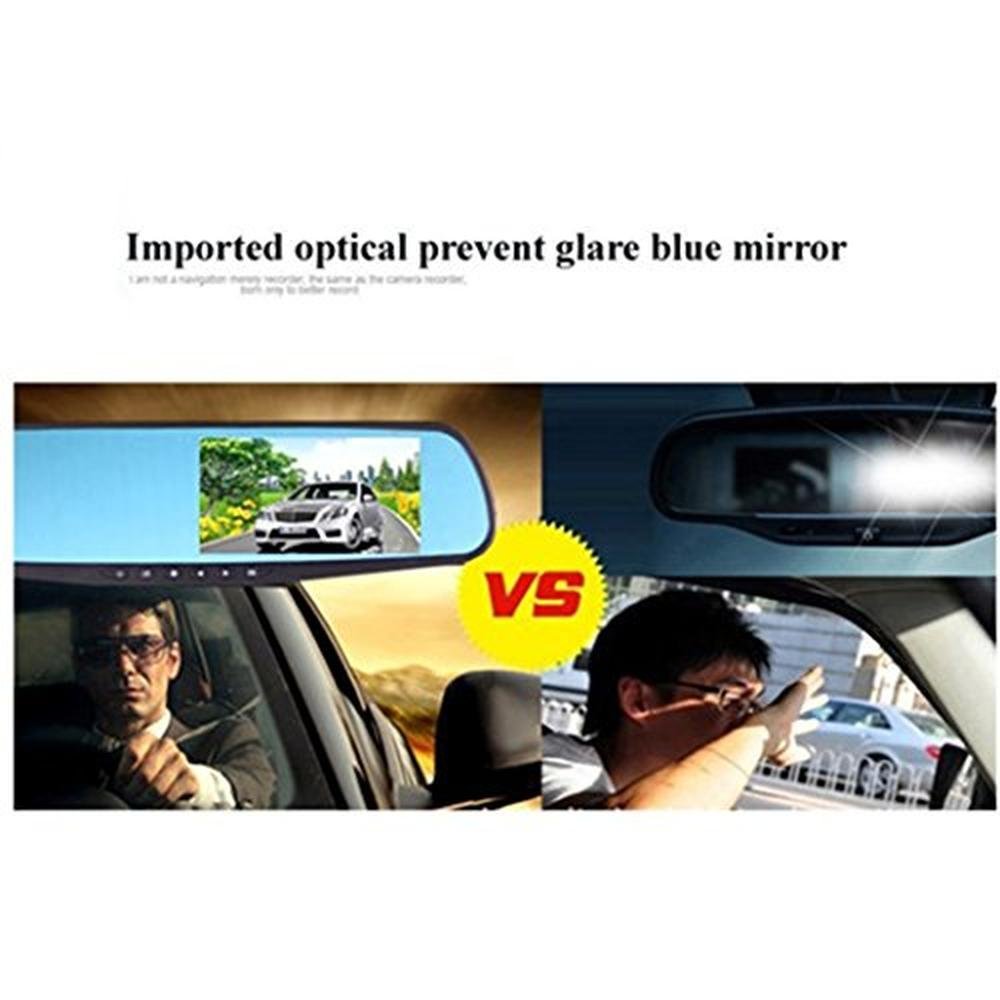 Car Rear View Mirror: 4.3 Inch Dual Lens Camera – Side View
