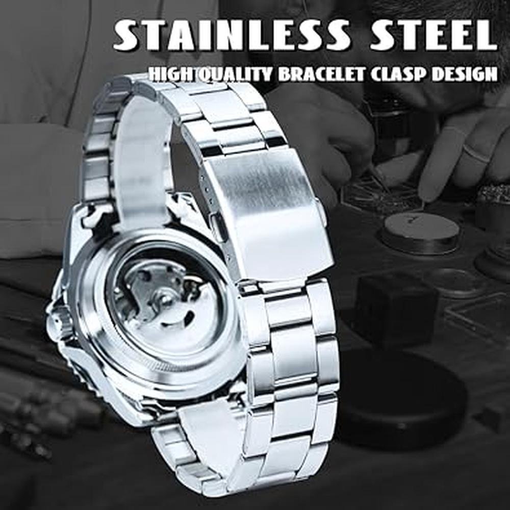 Mastop Watches: Mastop Men Automatic Mechanical Full Steel – Close-up Detail
