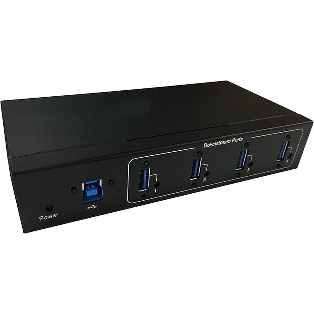 4-Port USB 3.0 Mountable Industrial Hub with Screw Locked – Side View