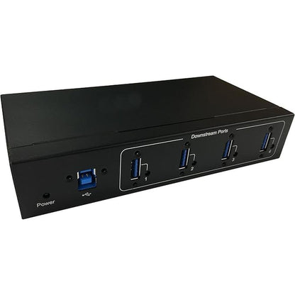4-Port USB 3.0 Mountable Industrial Hub with Screw Locked – Side View