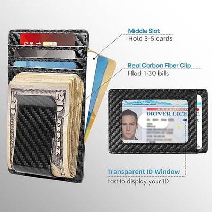 Clip Travelambo: Travelambo Money Clip for Men Carbon Fiber – Side View