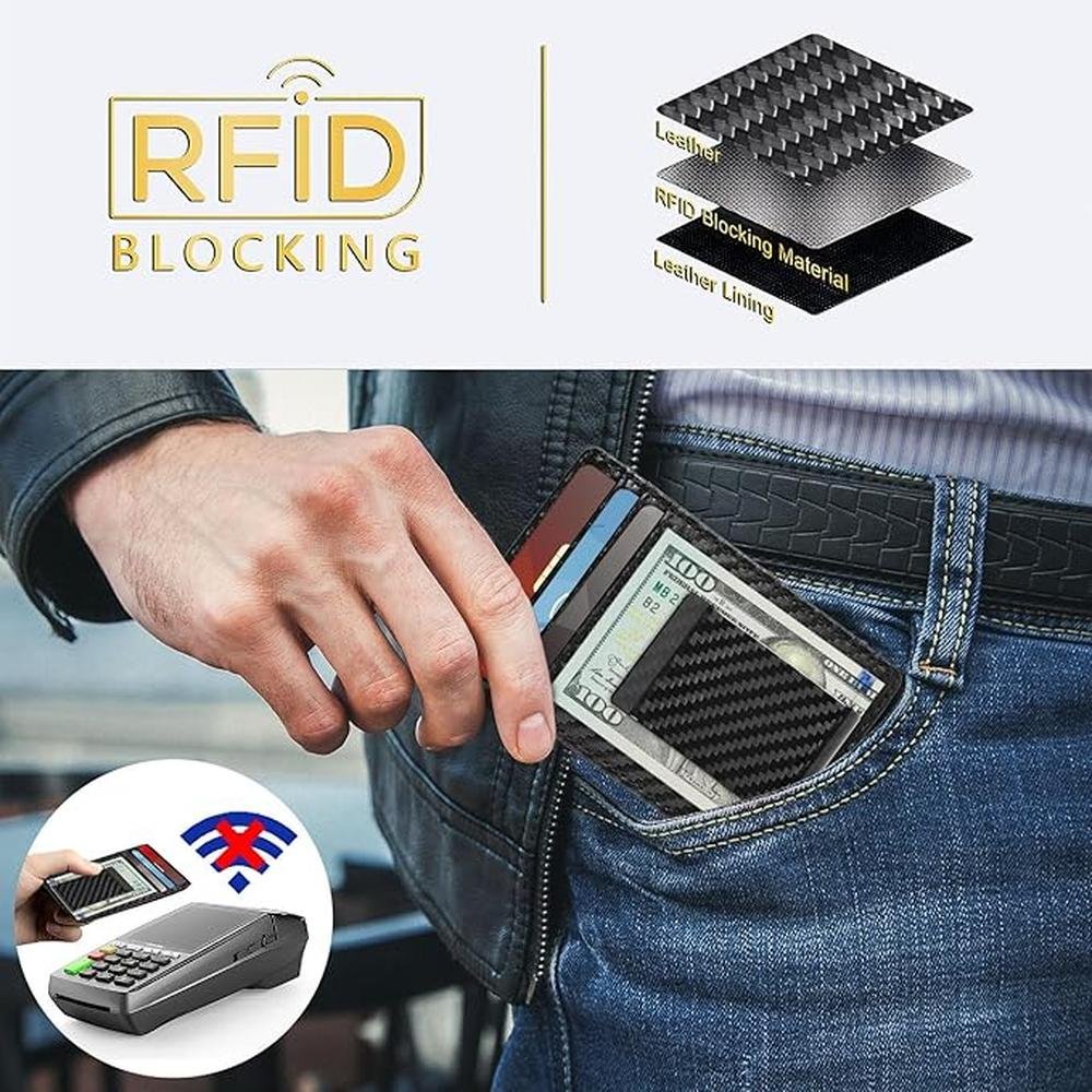 Clip Travelambo: Travelambo Money Clip for Men Carbon Fiber – Close-up Detail