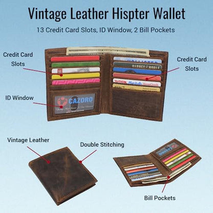 RFID Blocking Bifold Hipster Credit Card Wallet Premium – Close-up Detail