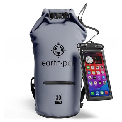 Dry Waterproof Bag: Earth Pak 30L Dry Bag Backpack – Front View