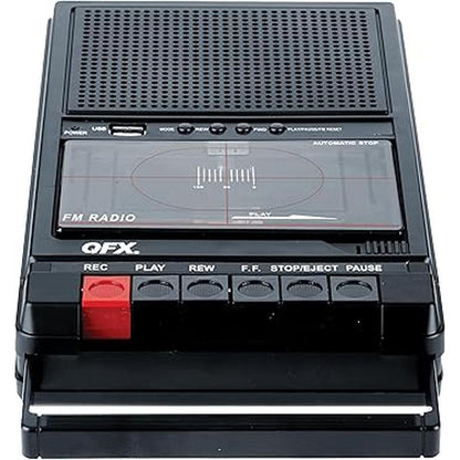 Cassette Tape: QFX Retro 39 Portable USB to Cassette Tape – Front View