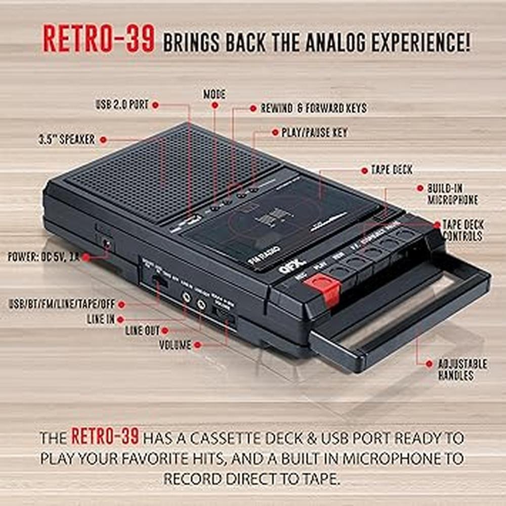Cassette Tape: QFX Retro 39 Portable USB to Cassette Tape – Close-up Detail