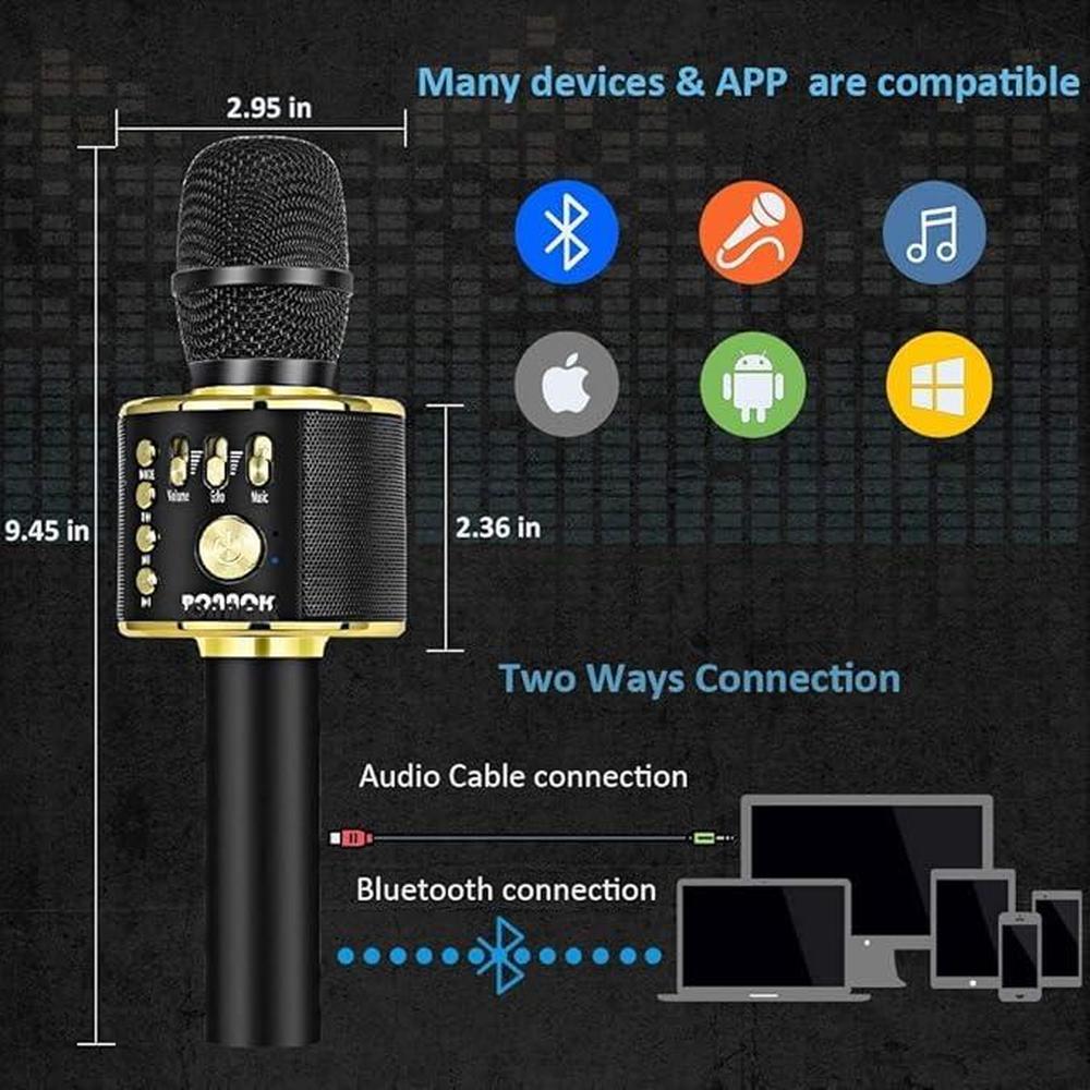 Bonaok Wireless Bluetooth Karaoke Microphone – Close-up Detail