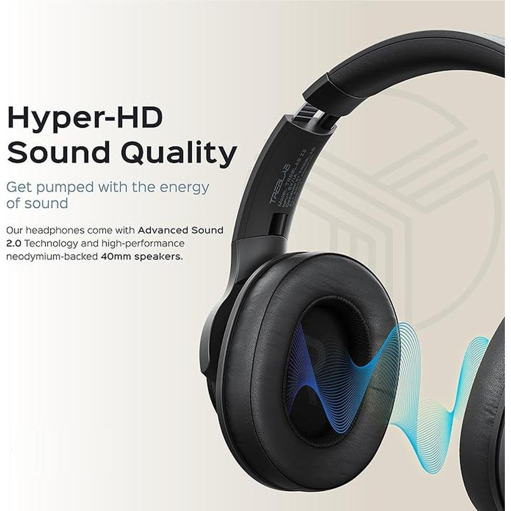 TREBLAB Z2 Active Noise Cancelling Workout Headphones – Close-up Detail