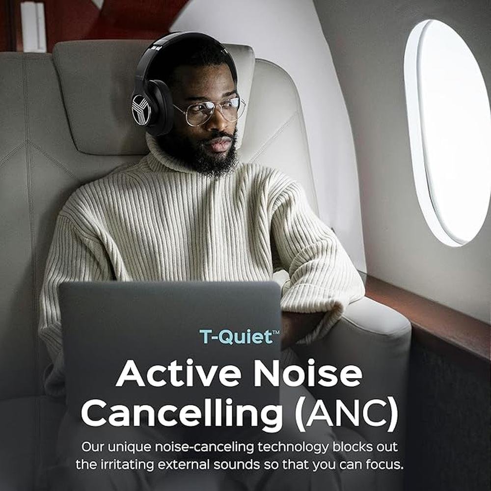 TREBLAB Z2 Active Noise Cancelling Workout Headphones – In Use