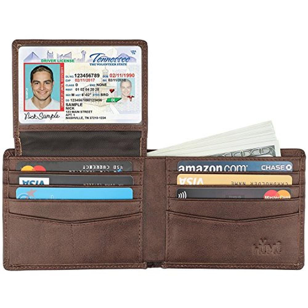Wallet for Men-Genuine Leather RFID Blocking Bifold Stylish – In Use