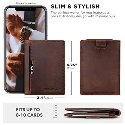 SERMAN BRANDS: Wallets for Men Slim Mens leather RFID – Close-up Detail