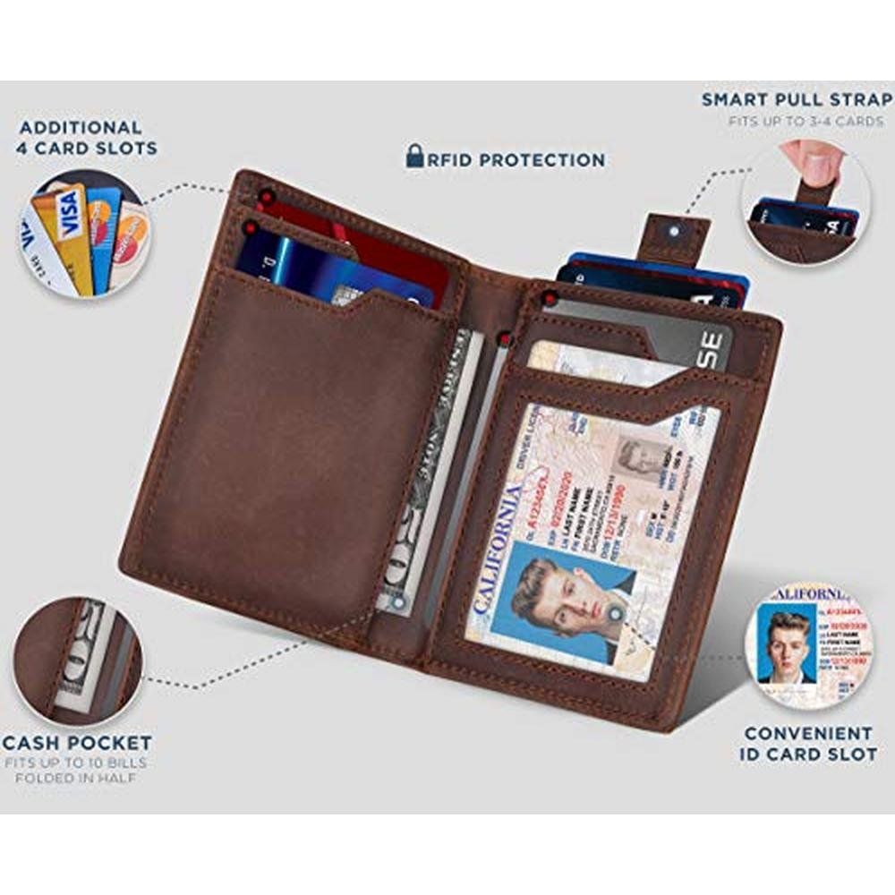 SERMAN BRANDS: Wallets for Men Slim Mens leather RFID – In Use