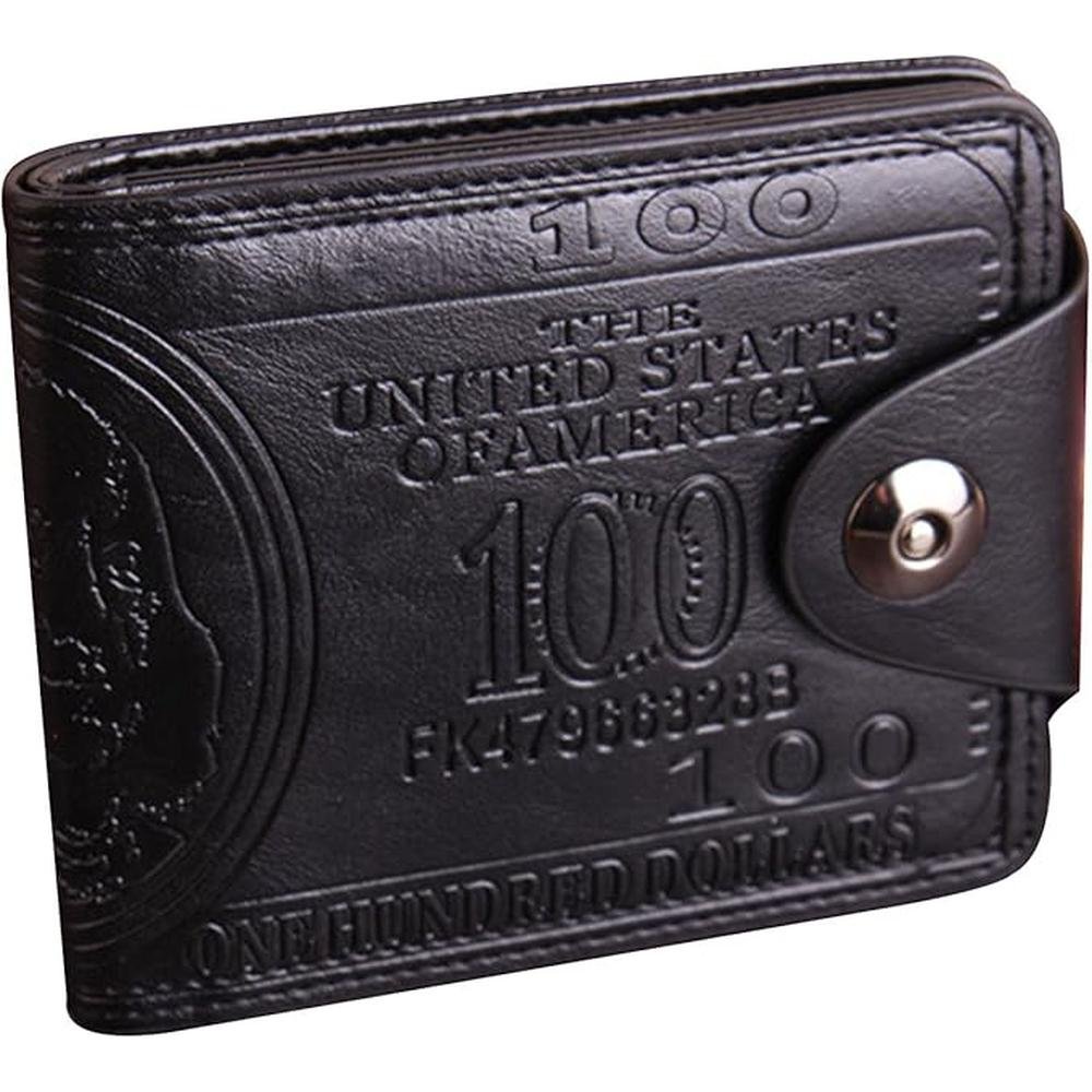 Men's US Dollar Bill Wallet: Premium Leather Credit Card – Front View