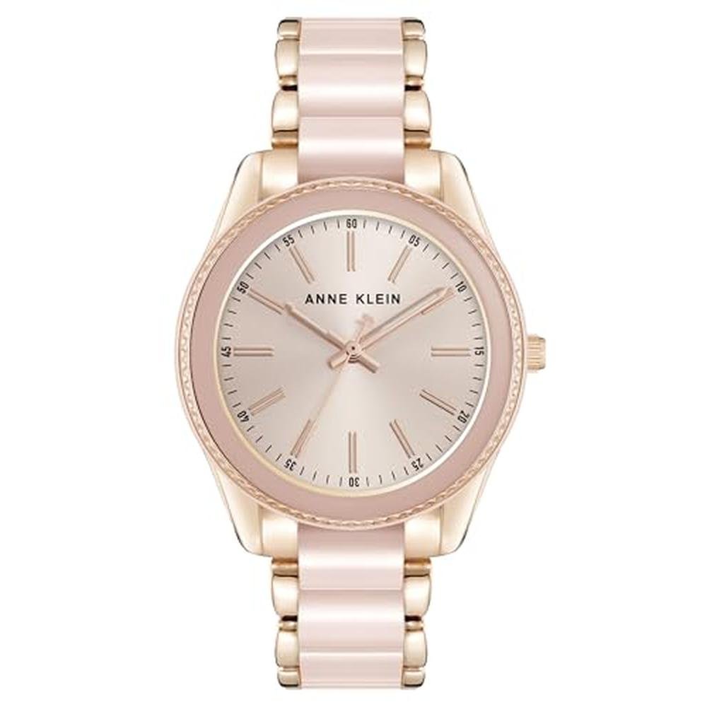Anne Klein Women's AK-3214LPRG Rose Gold Tone and Light – Front View