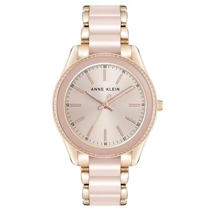 Anne Klein Women's AK-3214LPRG Rose Gold Tone and Light – Front View