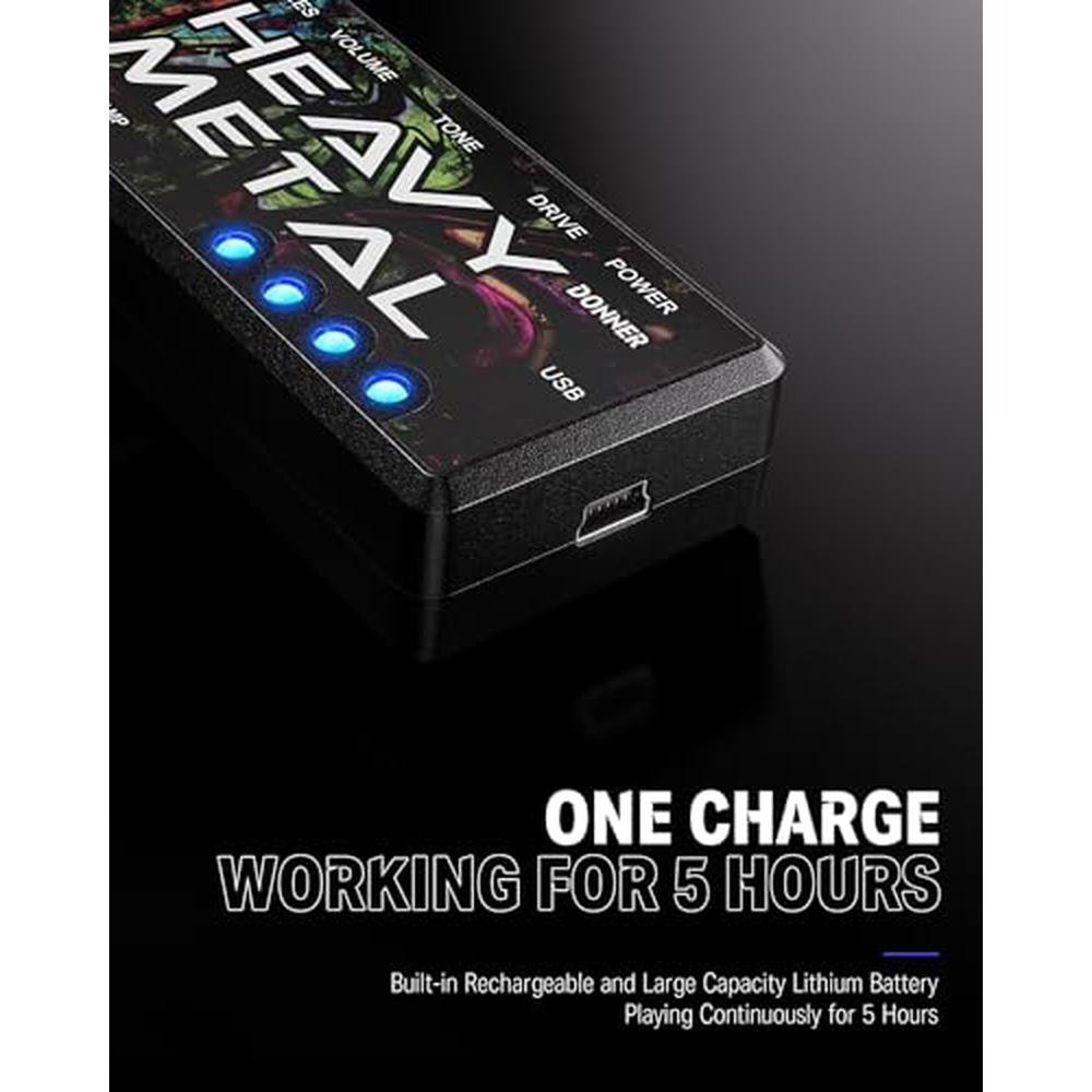 Guitar Headphone: Donner Heavy Metal USB Rechargeable Mini – Close-up Detail