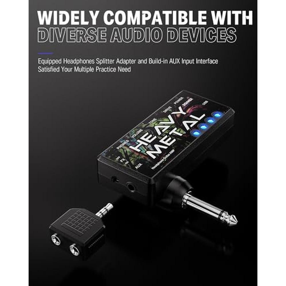 Guitar Headphone: Donner Heavy Metal USB Rechargeable Mini – In Use