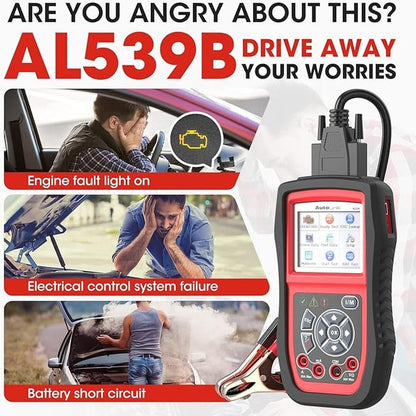 Autel AL539B: Autel AL539B OBD2 Scanner 3-in-1 Code Reader – Side View