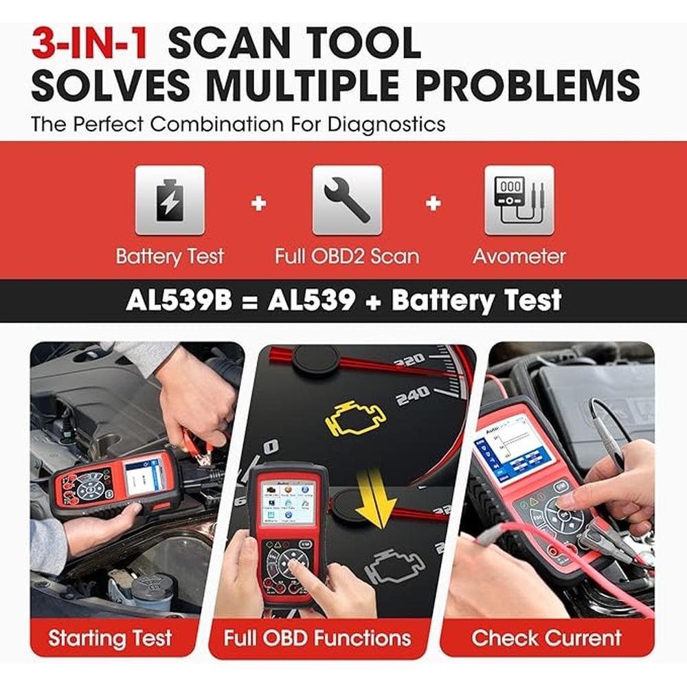Autel AL539B: Autel AL539B OBD2 Scanner 3-in-1 Code Reader – Close-up Detail