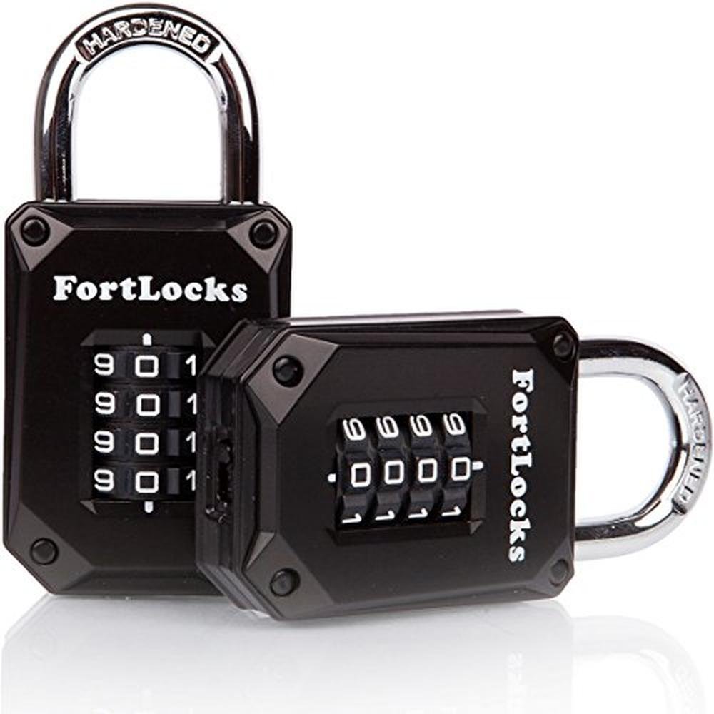 FortLocks Heavy Duty Waterproof Combination Locks 2 Pack – Front View