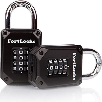 FortLocks Heavy Duty Waterproof Combination Locks 2 Pack – Front View