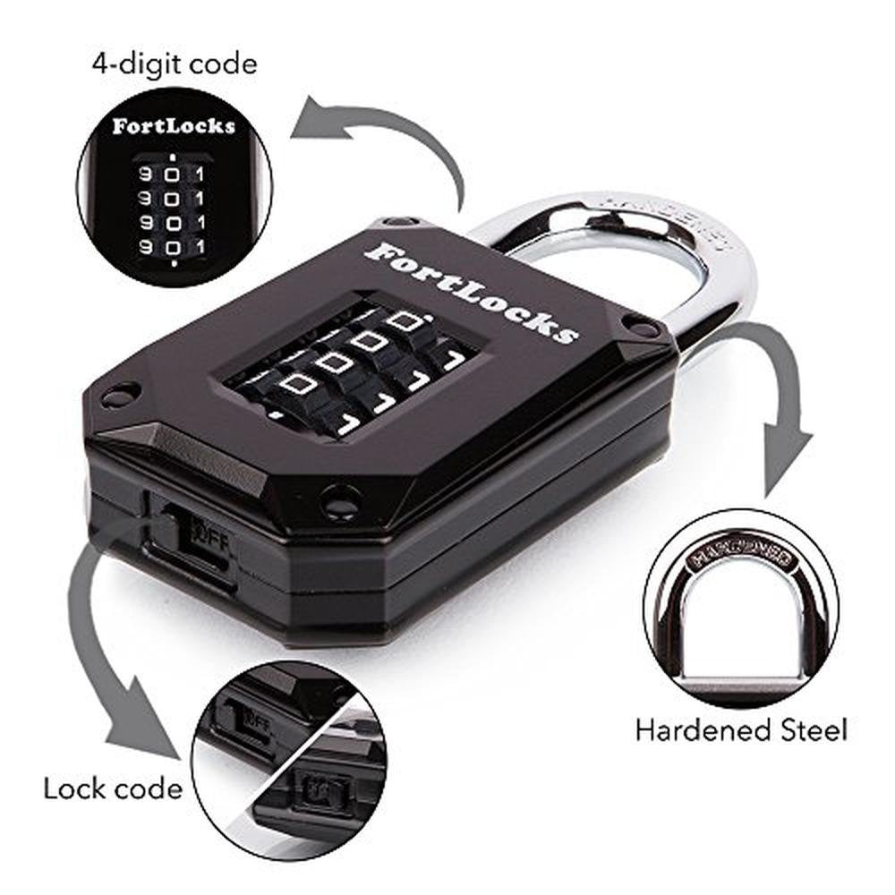 FortLocks Heavy Duty Waterproof Combination Locks 2 Pack – Close-up Detail