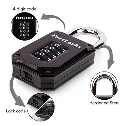FortLocks Heavy Duty Waterproof Combination Locks 2 Pack – Close-up Detail