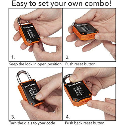 FortLocks Heavy Duty Waterproof Combination Locks 2 Pack – Packaging
