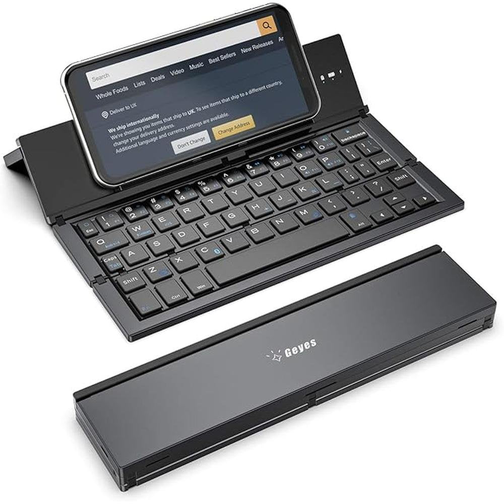 Keyboard Portable: Geyes Foldable Bluetooth Keyboard – Front View