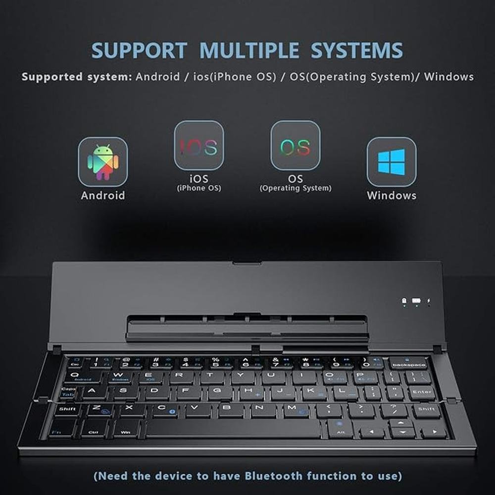 Keyboard Portable: Geyes Foldable Bluetooth Keyboard – Side View