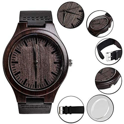 Engraved Wooden Watch: Unique Wedding Gifts Anniversary for – Side View