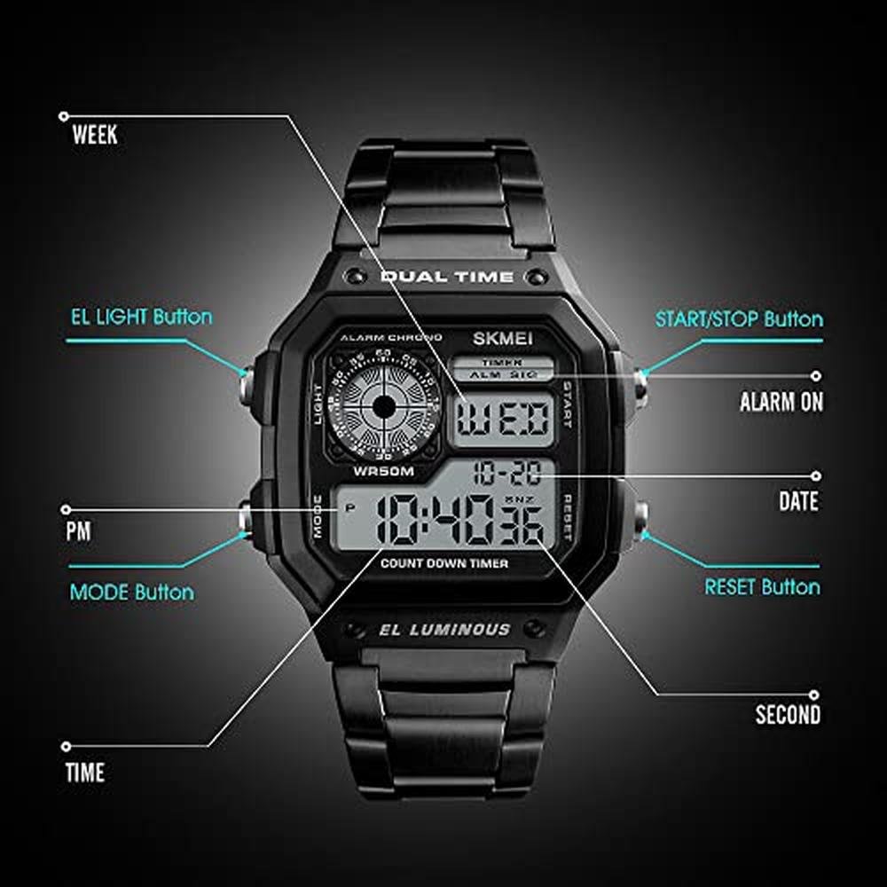 Fanmis Men's Luxury Digital Quartz Waterproof Wrist Watch – Close-up Detail