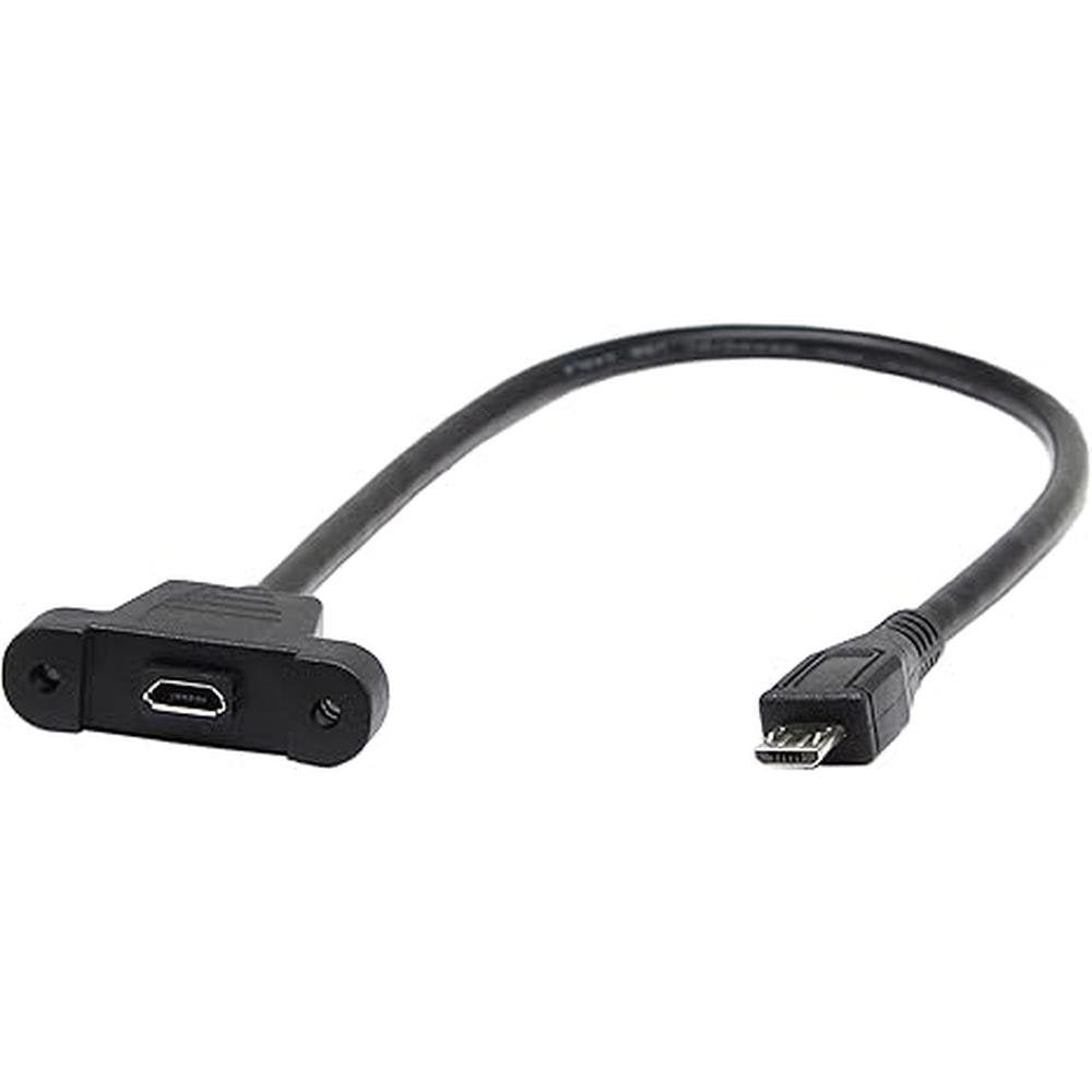 Cable Data: zdyCGTime 30cm Micro USB Panel Mount Cable – Front View