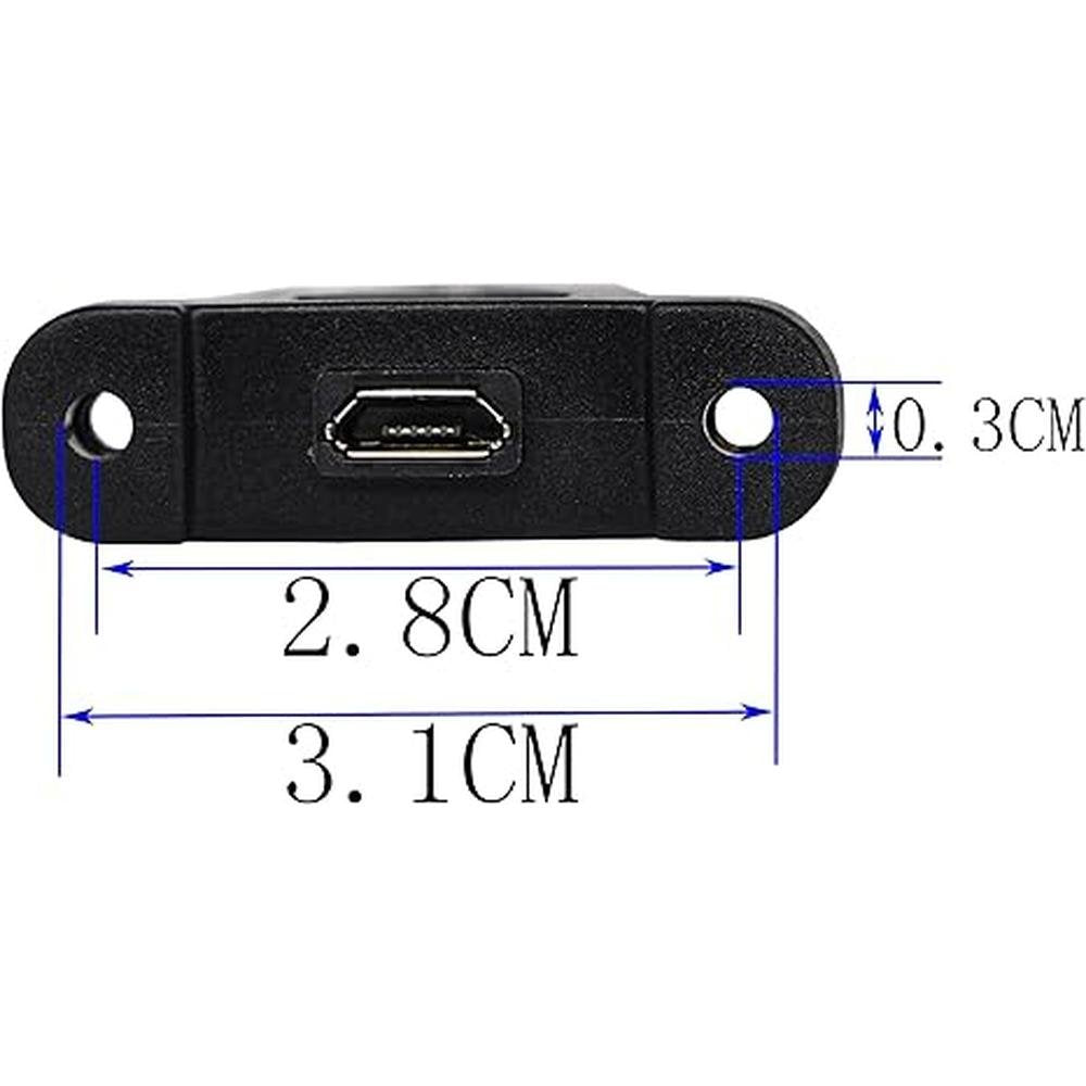 Cable Data: zdyCGTime 30cm Micro USB Panel Mount Cable – Close-up Detail