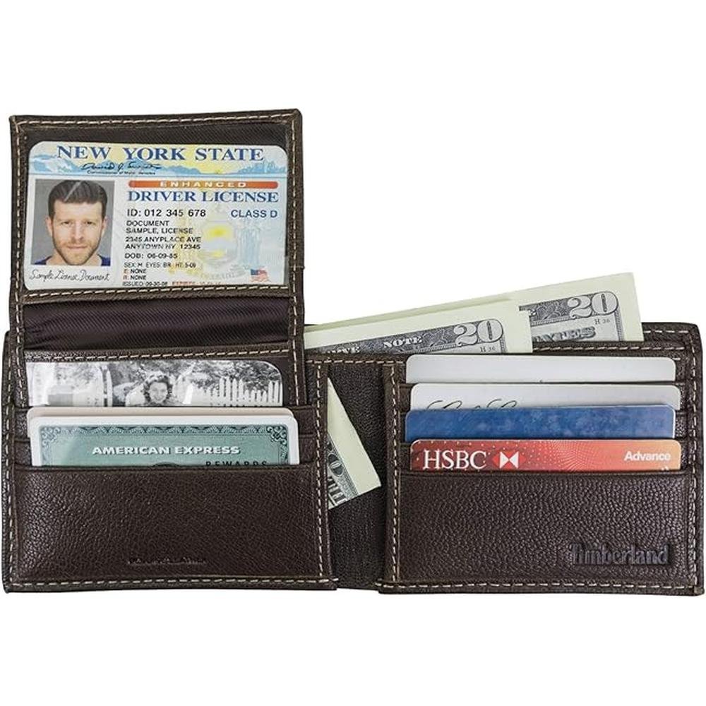 Timberland Men's Leather Passcase Security RFID Wallet – In Use