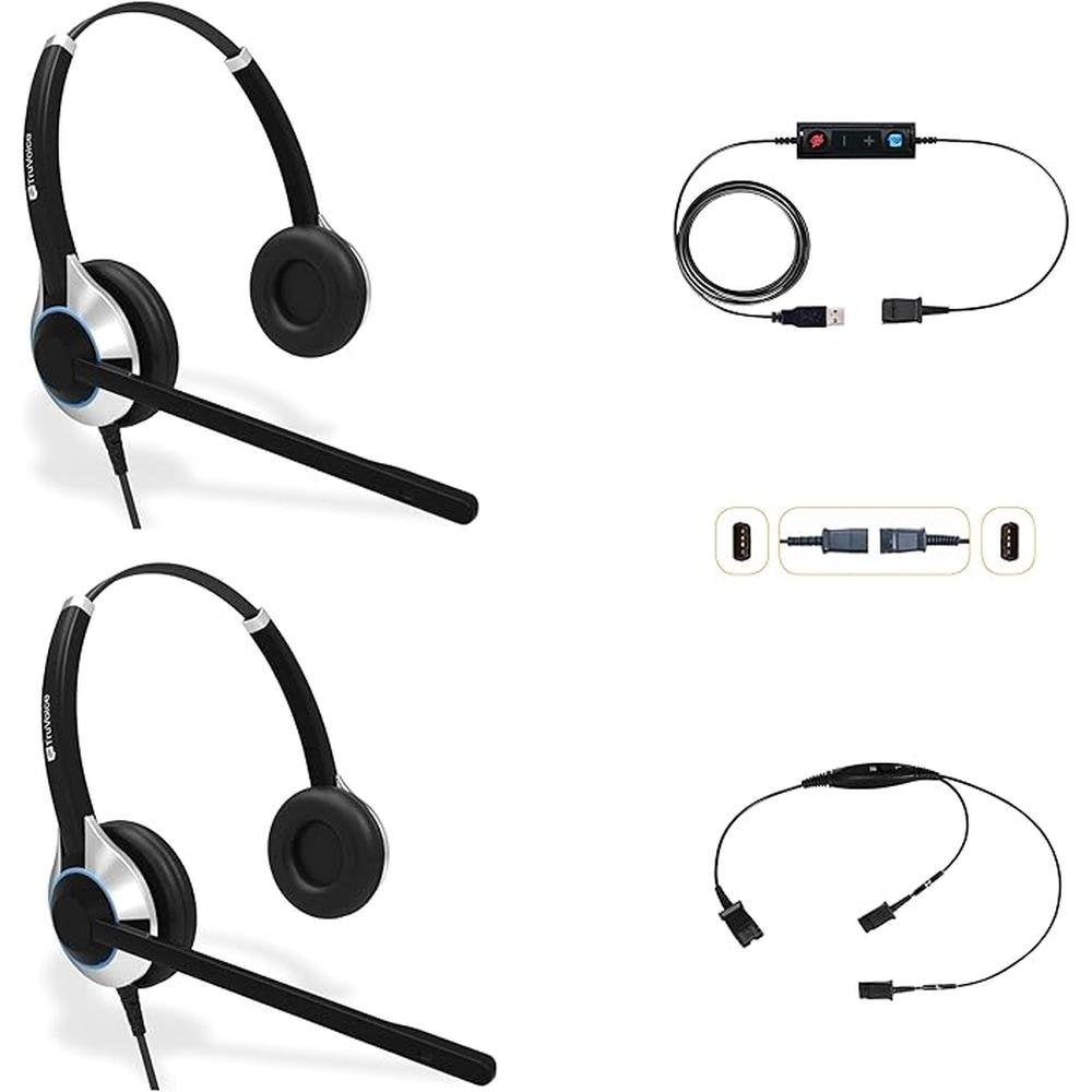TruVoice Computer Headset Bundle for Training – Front View