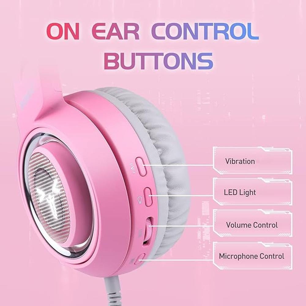 SOMIC G951pink Gaming Headset for PC – In Use