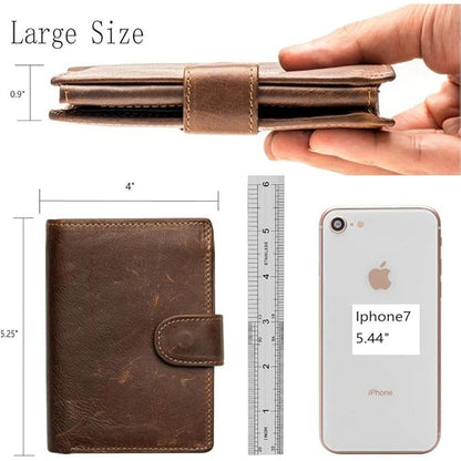 Pokofo Large: Premium RFID Genuine Leather Card Holder – Side View