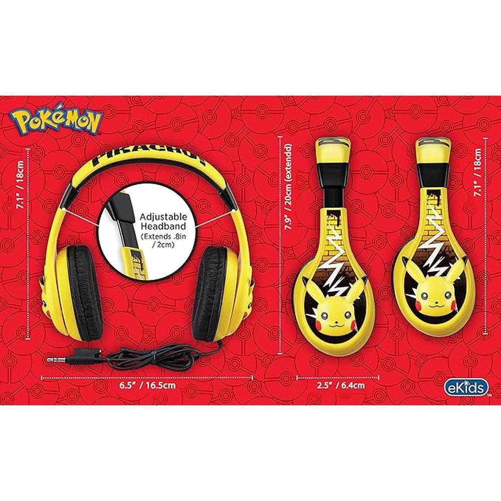 Pokemon Pikachu Wired Kids Headphones – Side View