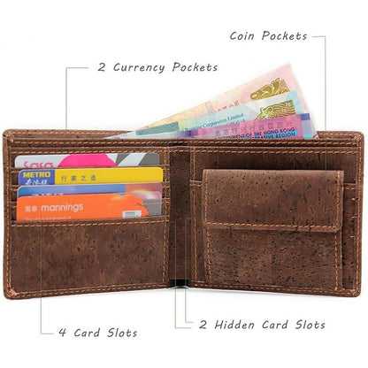 Vegan Boshiho: RFID Blocking Cork Wallet Slim Bifold – In Use