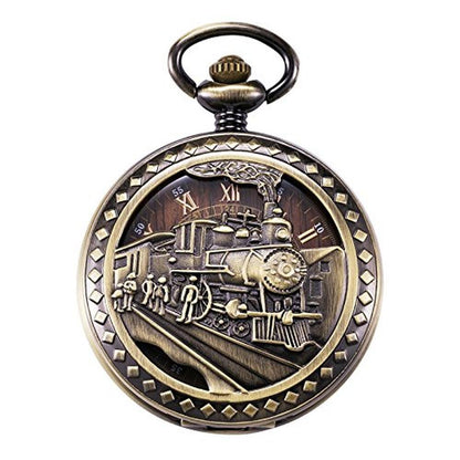 Treeweto Antique: Mens Pocket Watch Skeleton Mechanical – Close-up Detail